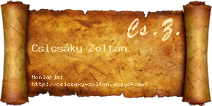 Csicsáky Zoltán névjegykártya
